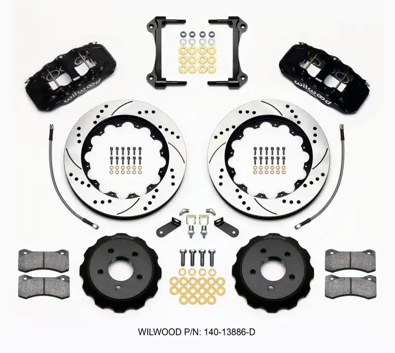 Wilwood AERO6 Front Hat Kit 14.00 Drilled 2015-Up Mustang w/Lines (WIL140-13886-D)