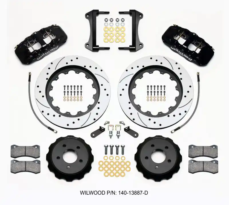 Wilwood AERO6 Front Hat Kit 15.00 Drilled 2015-Up Mustang w/Lines (WIL140-13887-D)