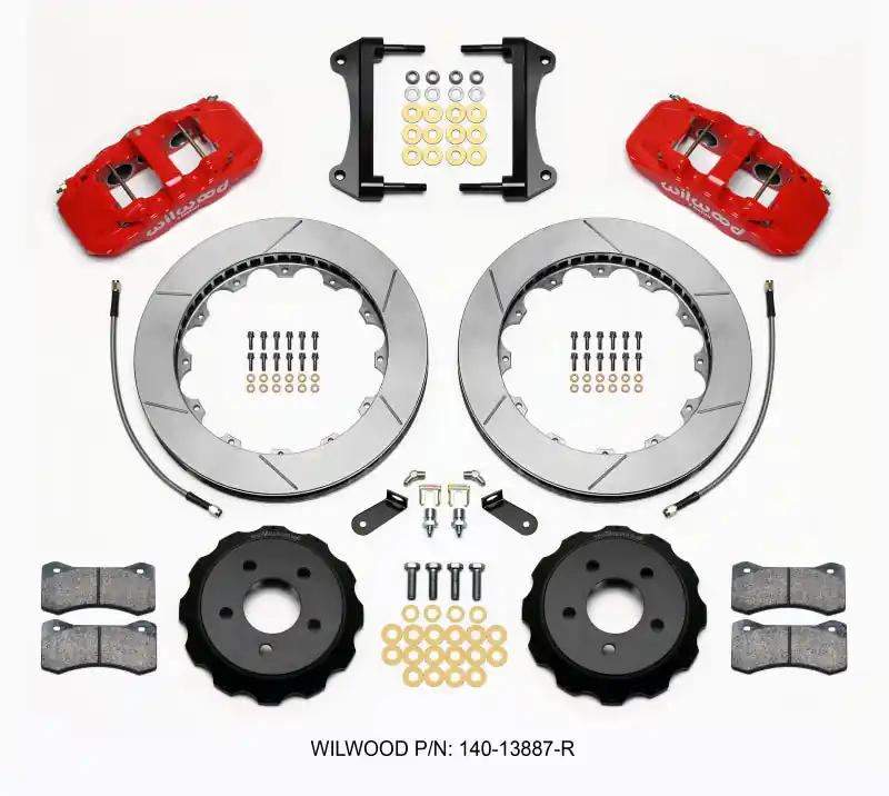 Wilwood AERO6 Front Hat Kit 15.00 Red 2015-Up Mustang w/Lines (WIL140-13887-R)