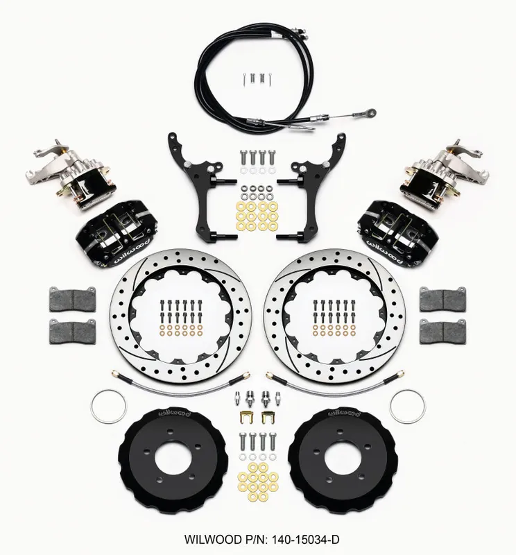 Wilwood Dynapro Radial4 / MC4 Rear Kit 12.88 Drilled 2006-15 Miata w/Lines & Cables (WIL140-15034-D)