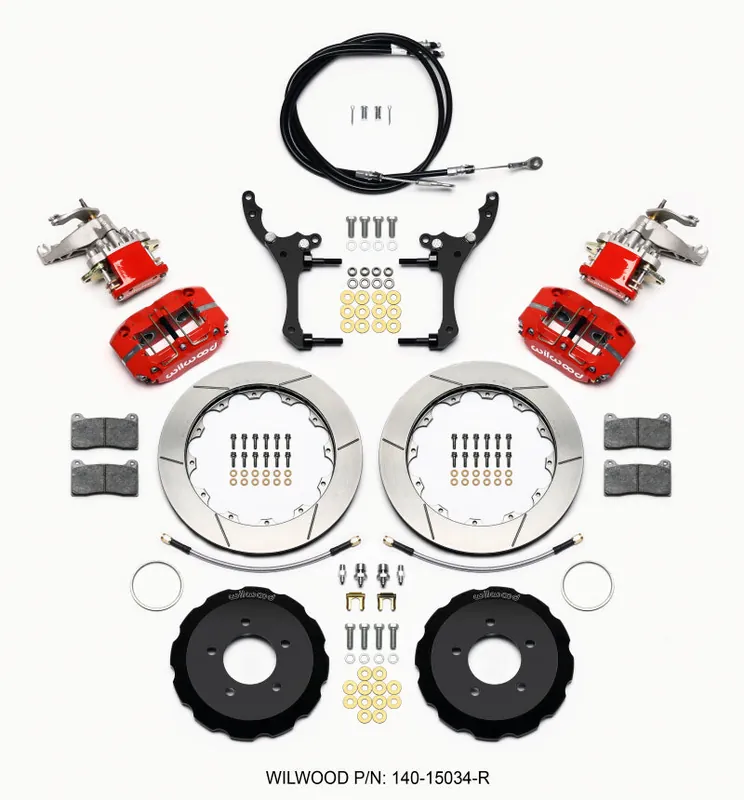 Wilwood Dynapro Radial4 / MC4 Rear Kit 12.88 Red 2006-15 Miata w/Lines & Cables (WIL140-15034-R)