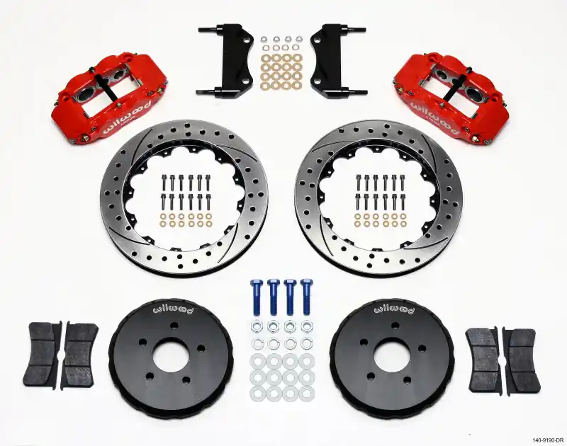 Wilwood Narrow Superlite 6R Front Hat Kit 13.06in Drill Red Nissan 350Z/Fiti G35 (WIL140-9190-DR)