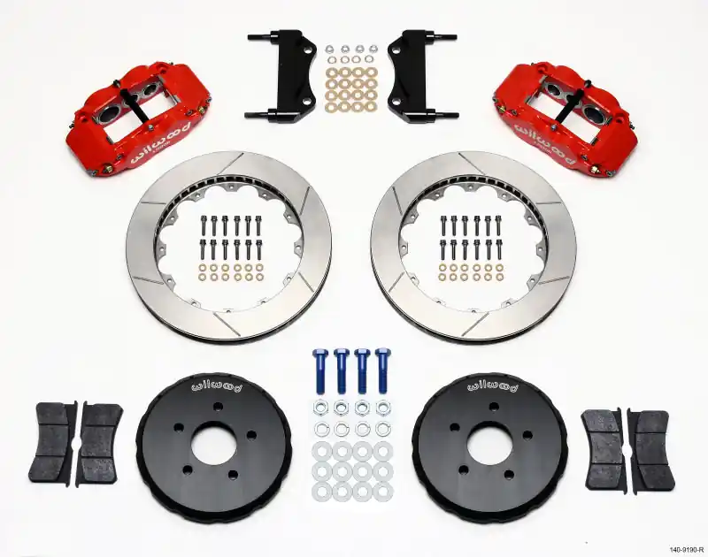 Wilwood Narrow Superlite 6R Front Hat Kit 13.06in Red Nissan 350Z/Fiti G35 (WIL140-9190-R)