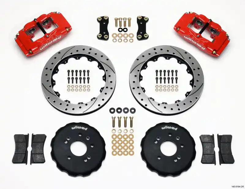 Wilwood FSLI4 Front Hat Kit 13.00in Drilled Red Nissan 240SX (WIL140-9194-DR)