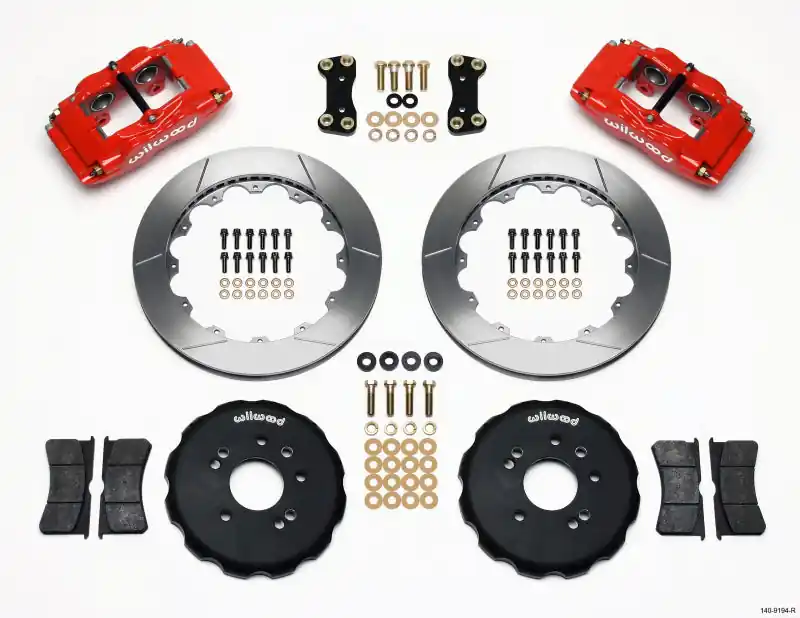Wilwood FSLI4 Front Hat Kit 13.00in Drilled Red Nissan 240SX (WIL140-9194-R)