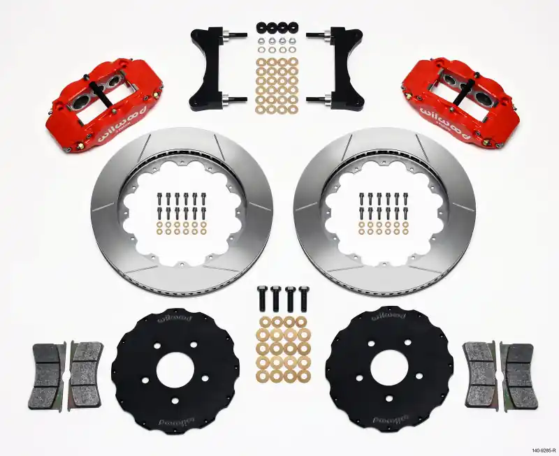 Wilwood Narrow Superlite 6R Front Hat Kit 14.00in Red Mitsubishi EVO VIII (WIL140-9285-R)