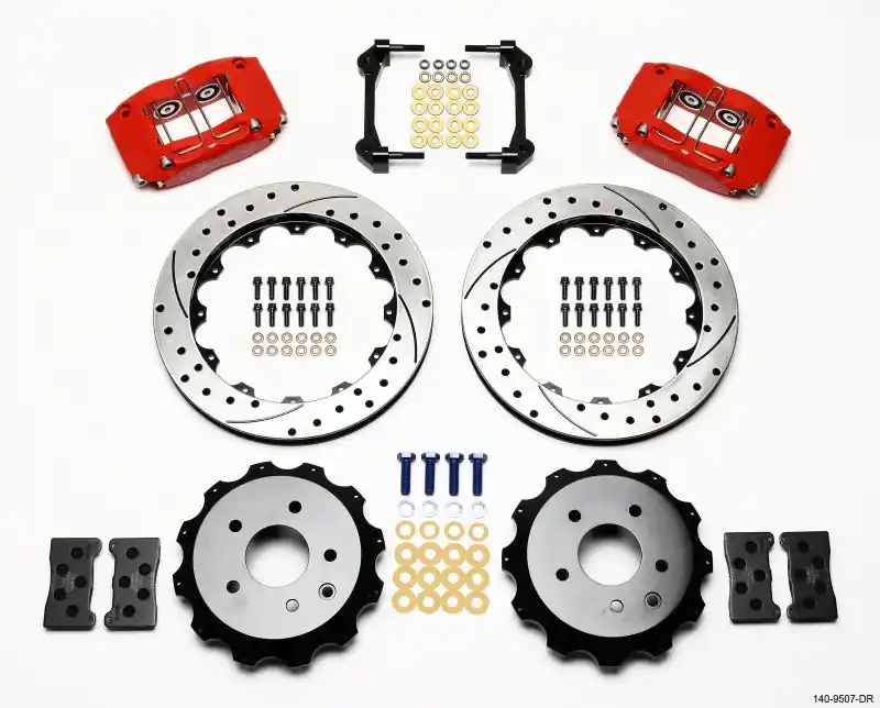 Wilwood Dynapro Radial Rear Kit 13.00in Drilled Red Nissan 350Z/Fiti G35 (WIL140-9507-DR)
