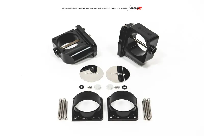 AMS Performance 2009+ GT-R R-35 Alpha CNC Big Bore Throttle Body Set w/ Vibrant HD Flanges (AMSALP.07.08.0006-4)