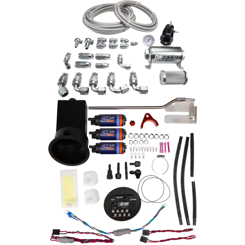 DeatschWerks 94-02 Nissan Silvia and Skyline X2 Surge Module with DW420 Pumps and PTFE Plumbing Kit (DWK9-421-625-7022)