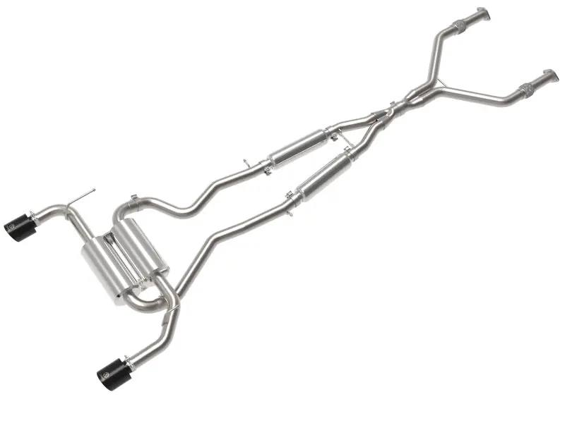 aFe 14-15 Infiniti Q50 V6 3.7L Takeda 2.5in 305 SS Cat Back Exhaust System w/ Black Tips (AFE49-36136-B)