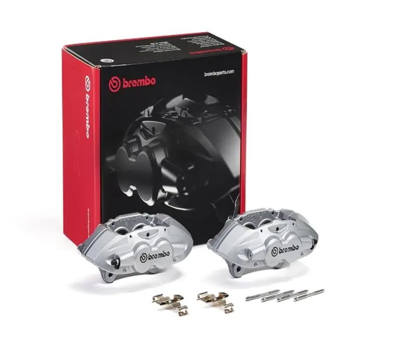 Brembo OE BMW 16-21 M2/17-18 M3/17-20 M4/14-16 M235i Hydraulic Front X-Style Brake Calipers - Silver (BREFALE32)