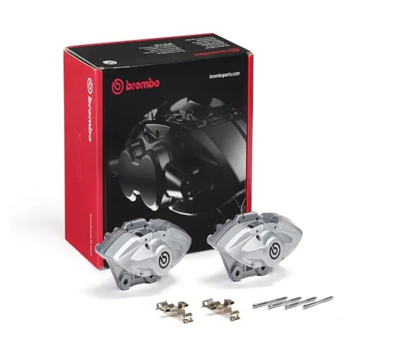 Brembo OE 16-21 BMW M2/17-18 M3/17-20 M4/14-16 M235i Hydraulic Rear X-Style Brake Calipers - Silver (BREFALE52)