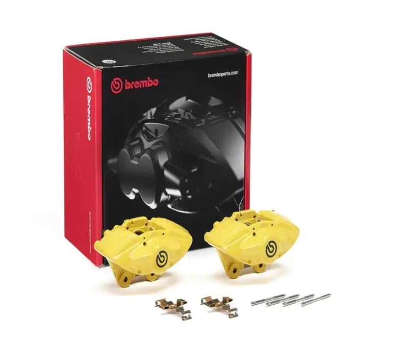 Brembo OE BMW 16-21 M2/17-18 M3/17-20 M4 Hydraulic Rear X-Style Brake Calipers - Yellow (BREFALH52)