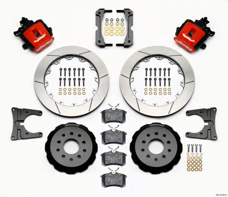 Wilwood Combination Parking Brake Rear Kit 12.88in Red 2005-2014 Mustang (WIL140-10159-R)