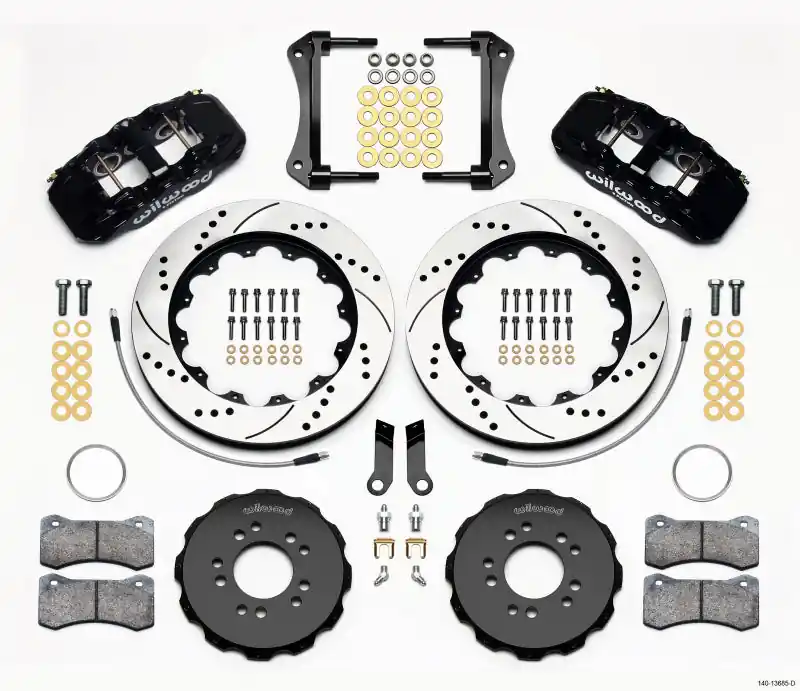 Wilwood AERO6 Front Hat Kit 14.00 Drilled 2005-2014 Mustang w/ BMR Suspn. w/Lines (WIL140-13685-D)
