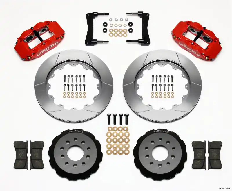 Wilwood Narrow Superlite 6R Front Hat Kit 14.00in Red 2005-2014 Mustang (WIL140-9110-R)