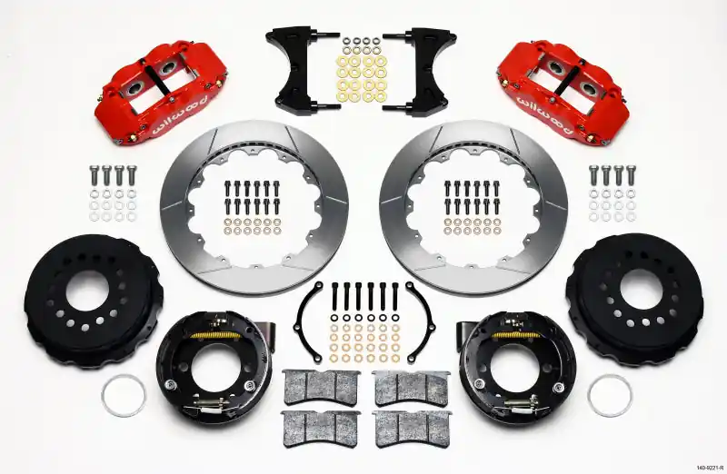Wilwood Narrow Superlite 4R Rear P-Brk Kit 12.88in Red 2005-2014 Mustang (WIL140-9221-R)