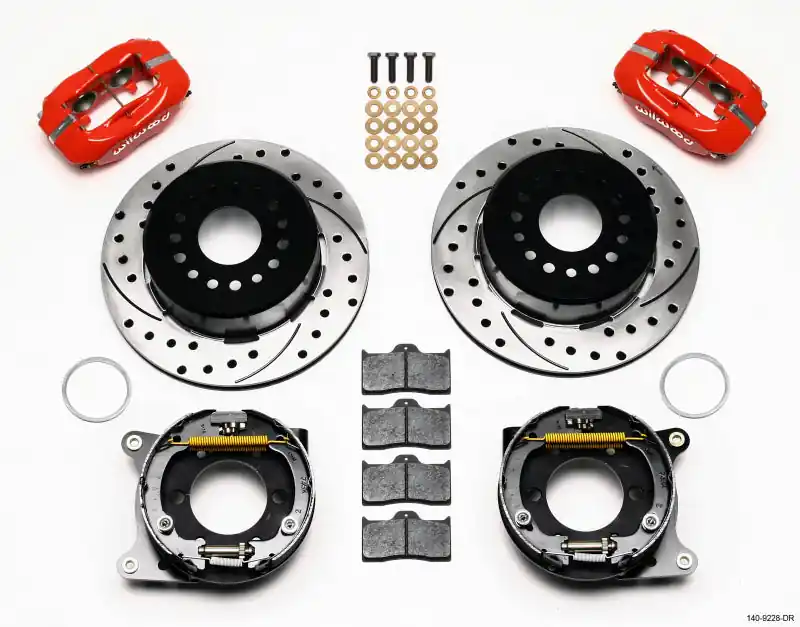 Wilwood Forged Dynalite P/S P-B Kit Drilled-Red 2005-2014 Mustang (WIL140-9228-DR)