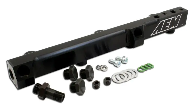 AEM 90-93 Accord DX/LX/SE/EX & 92-01 Prelude S/Si/Si VTEC Black Fuel Rail (AEM25-104BK)