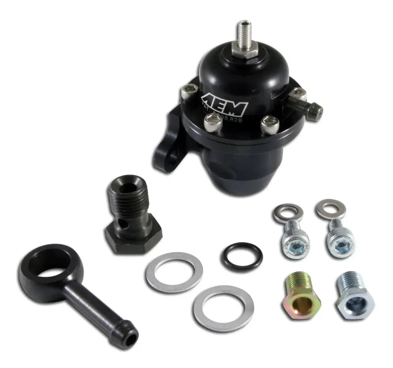 AEM 96-97 Acura CL / 94-97 Accord / 96-00 Civic Ex Black Adjustable Fuel Pressure Regulator (AEM25-304BK)