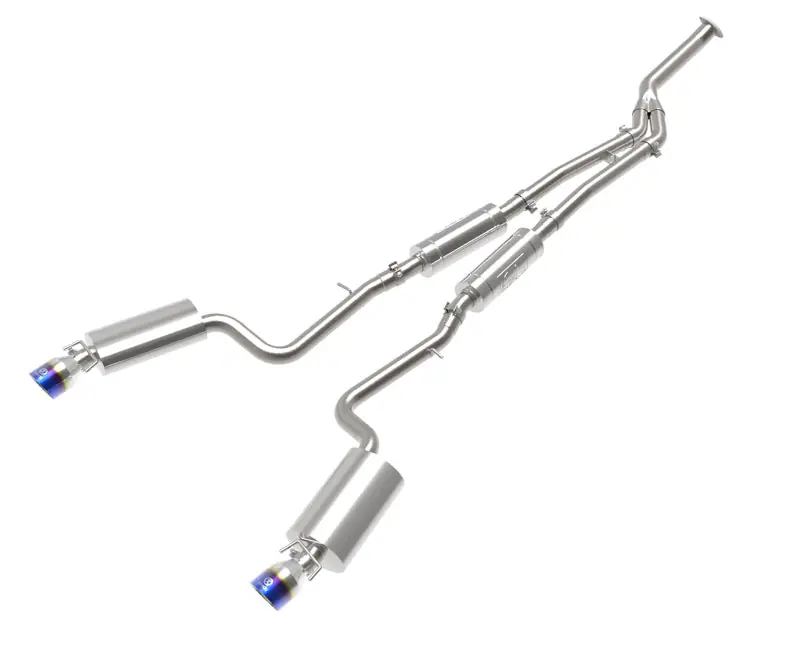 aFe POWER Takeda 16-17 Lexus IS200t L4-2.0L (t) 2.5in-3in 304 SS CB Exhaust w/ Blue Tip (AFE49-36059-L)