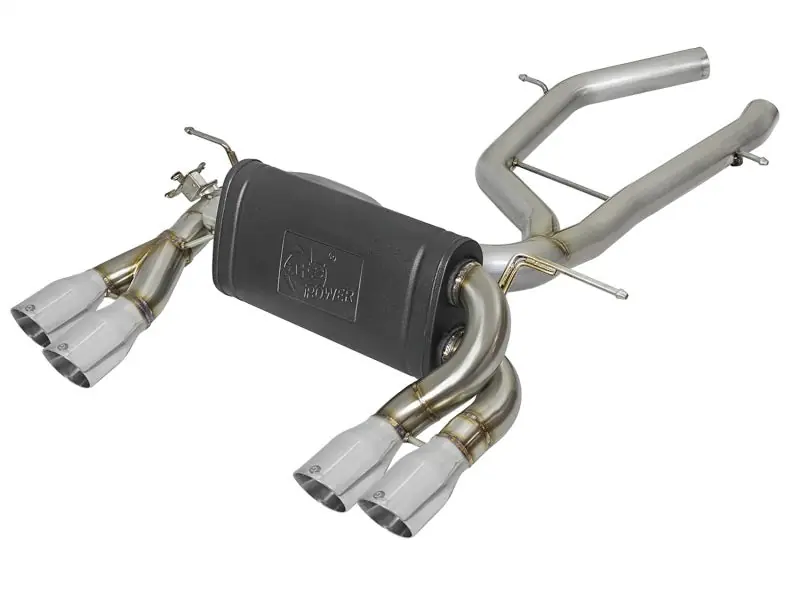 aFe MACH Force-Xp 2-1/2in SS Axle Back Exhaust w/Polished Tips 15+ BMW M3/M4 (F80/F82) L6 3.0L (tt) (AFE49-36338-P)