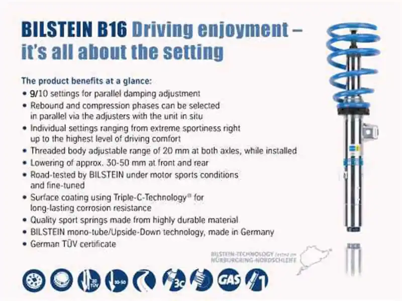Bilstein B16 (DampTronic) 2015-2018 BMW M3/M4 F80/F82 Front & Rear Performance Suspension System (BIL49-246988)
