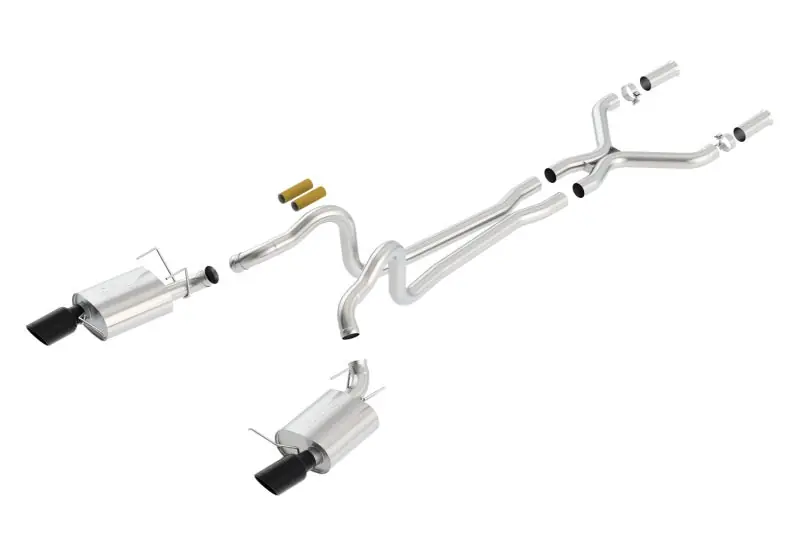 Borla 13-14 Mustang GT/Boss 302 5.0L V8 RWD Single Split Rear Exit ATAK Black Chrome CB Exhaust (BOR140516BC)