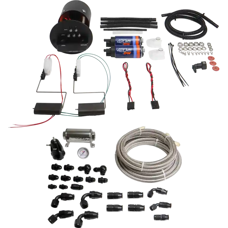 DeatschWerks 92-06 BMW 3-Series E36/E46 X2 Module with DW420 Pumps and PTFE Plumbing Kit (DWK9-421-629-7070)