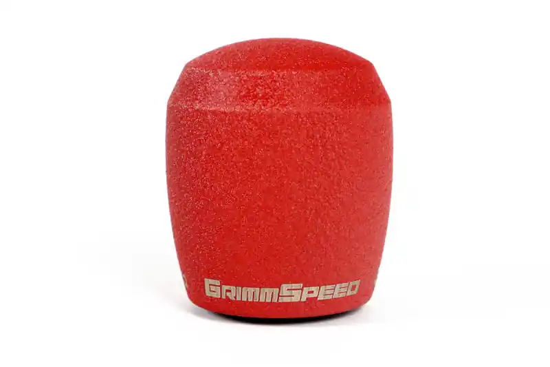 GrimmSpeed Stubby Shift Knob Stainless Steel Red - M12x1.25 (GRM380003)