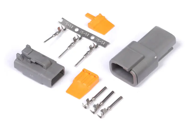 Haltech Matching Set of Deutsch DTM-3 Connectors 7.5 Amp Plug & Pins (HALHT-031013)