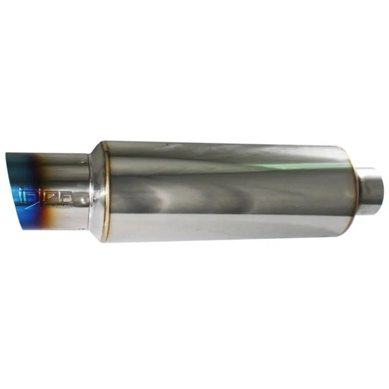 Injen 2 3/8 Universal Muffler w/Titanium burnt rolled Tip and stainless steel resonated inner wall (INJSES225TT)
