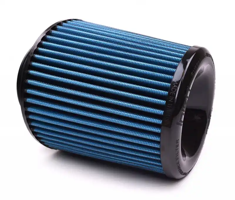 Injen Nanofiber Dry Air Filter - 4in Flange Dia / 6 1/2in Base / 7in Tall / 5 3/8in Top (INJX-1026-BB)
