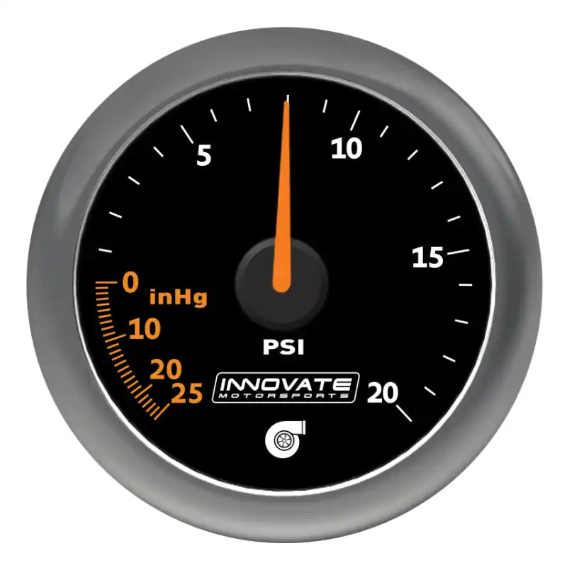 Innovate MTX Analog 20 PSI Vacuum/Boost Gauge Kit - Black Dial (INN3857)