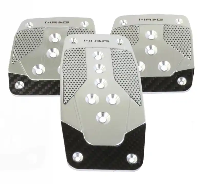 NRG Aluminum Sport Pedal M/T - Silver w/Black Carbon (NRGPDL-400SL)