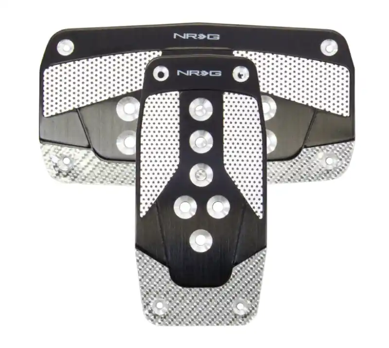NRG Aluminum Sport Pedal A/T - Black w/Silver Carbon (NRGPDL-450BK)