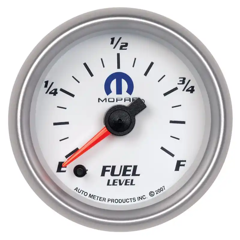 AutoMeter Gauge Fuel Level 2-1/16in. 0-280 Ohm Programmable White Mopar (ATM880027)