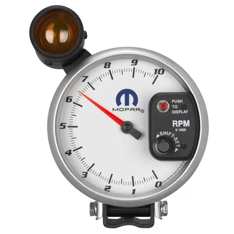 Autometer Mopar 5in / 10k RPM / Pedestal Mount White Tachometer w/ Shift Light (ATM880410)