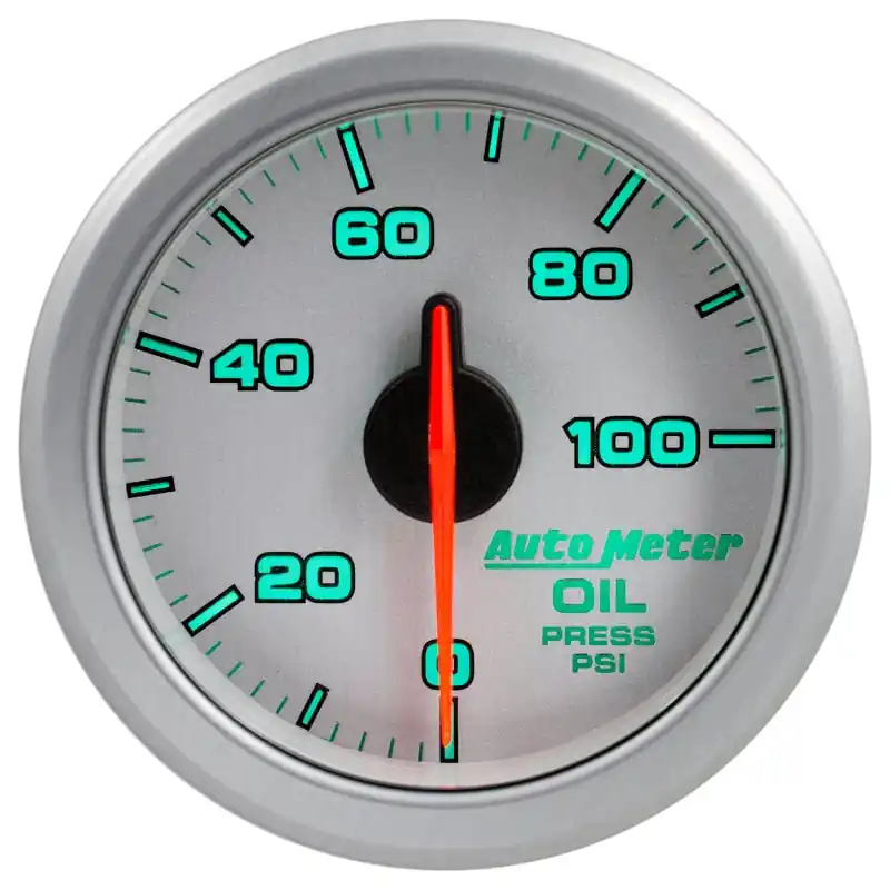 Autometer Airdrive 2-1/6in Oil Pressure Gauge 0-100 PSI - Silver (ATM9152-UL)