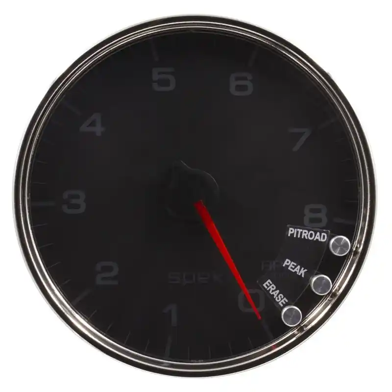 Autometer Spek-Pro Gauge Tachometer 5in 8K Rpm W/Shift Light & Peak Mem Black/Chrome (ATMP23831)