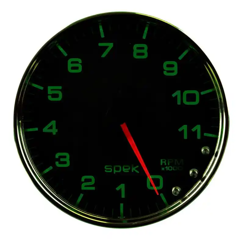 Autometer Spek-Pro Gauge Tachometer 5in 11K Rpm W/Shift Light & Peak Mem Black/Chrome (ATMP23931)