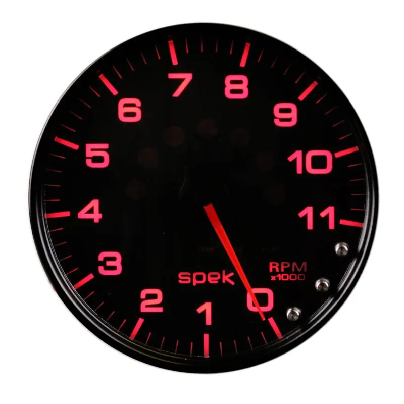 Autometer Spek-Pro Gauge Tachometer 5in 11K Rpm W/Shift Light & Peak Mem Black/Black (ATMP23932)