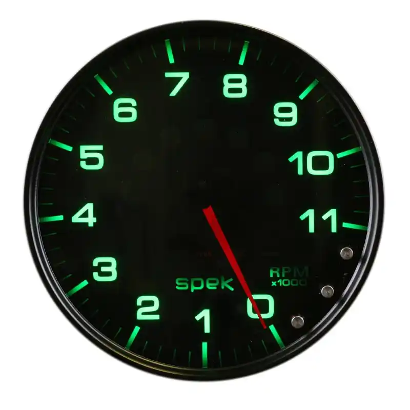 Autometer Spek-Pro Gauge Tachometer 5in 11K Rpm W/Shift Light & Peak Mem Black/Smoke/Black (ATMP23952)
