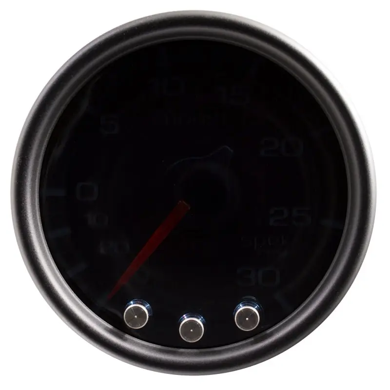 Autometer Spek-Pro Gauge Vac/Boost 2 1/16in 30Inhg-30psi Stepper Motor Peak & Warn Black/Smoke/Black (ATMP30252)