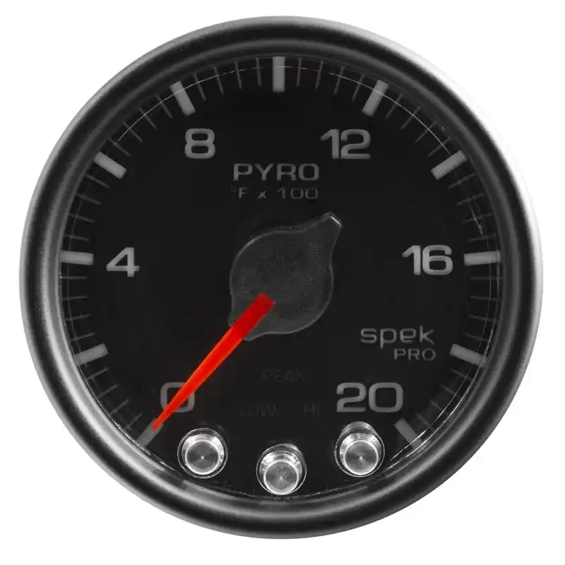 Autometer Spek-Pro Gauge Pyro. (Egt) 2 1/16in 2000f Stepper Motor W/Peak & Warn Blk/Blk (ATMP31032)