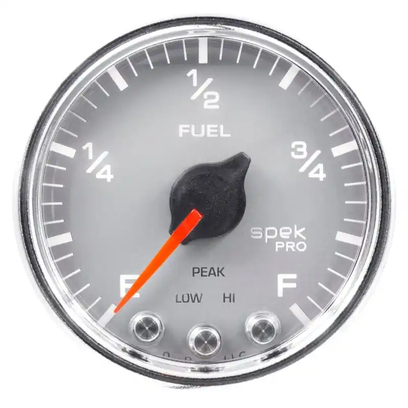 Autometer Spek-Pro Gauge Fuel Level 2 1/16in 0-270 Programmable Slvr/Chrm (ATMP31221)