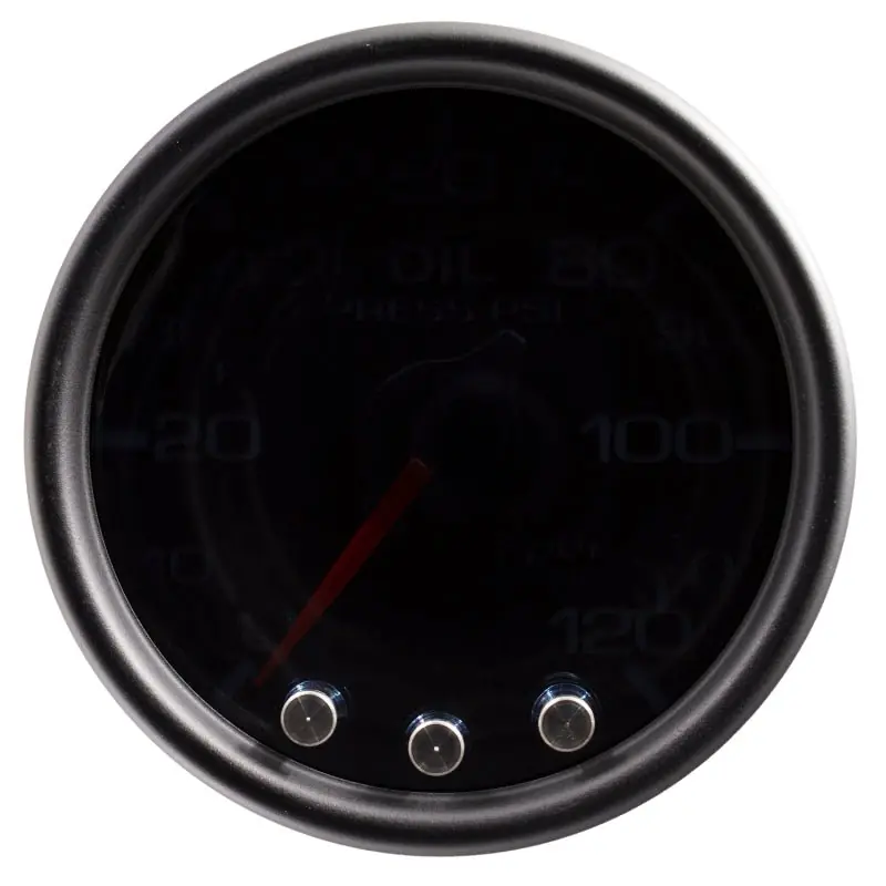 Autometer Spek-Pro Gauge Oil Press 2 1/16in 120psi Stepper Motor W/Peak & Warn Blk/Smoke/Blk (ATMP32552)