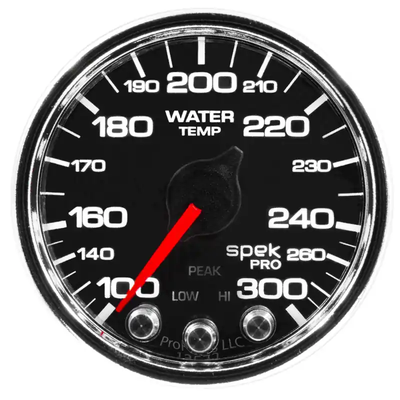 Autometer Spek-Pro Gauge Water Temp 2 1/16in 300f Stepper Motor W/Peak & Warn Blk/Chrm (ATMP34631)