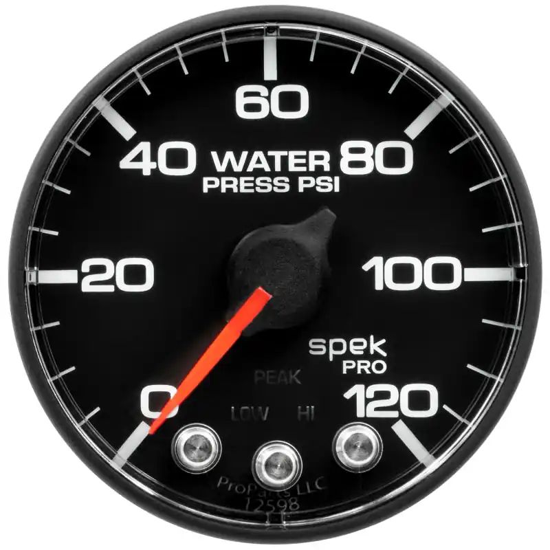Autometer Spek-Pro Gauge Water Press 2 1/16in 120psi Stepper Motor W/ Peak & Warn (ATMP349328)