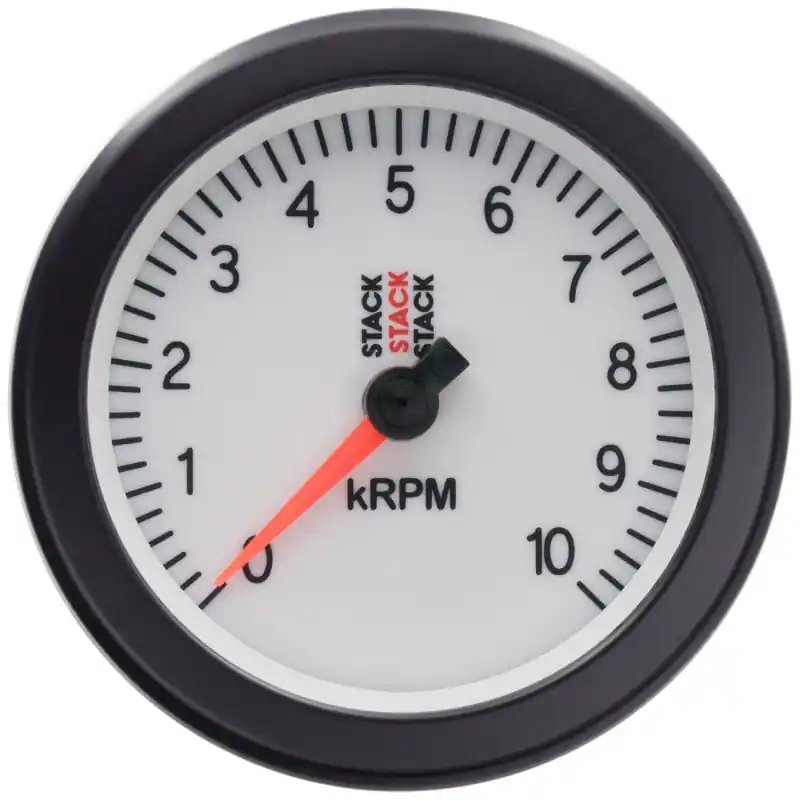 Autometer Stack Sport 88mm 0-10K RPM Tachometer - White (ATMST100-010W)